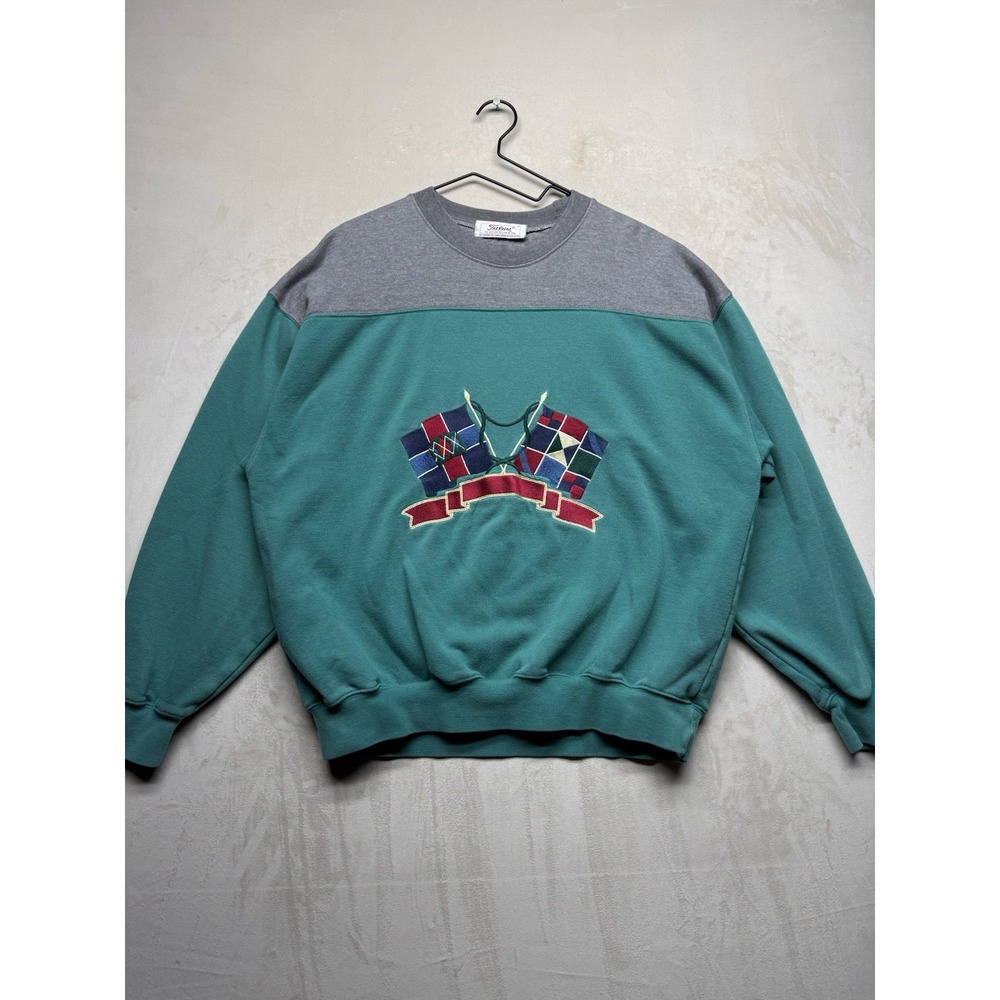 VTG 90s Titleist By Corbin Golf Sweatshirt Mens L Colorblock Crest Embroidered